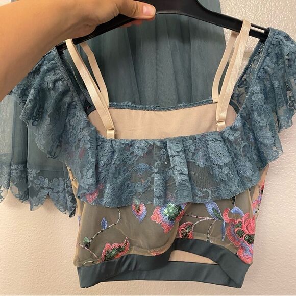 WEISSMAN Dance Costume 2 piece Sage green When We Were Young 11027 LC-large chil - Picture 6 of 14